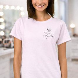 Camiseta Blush Pink Script Logo Makeup Staff