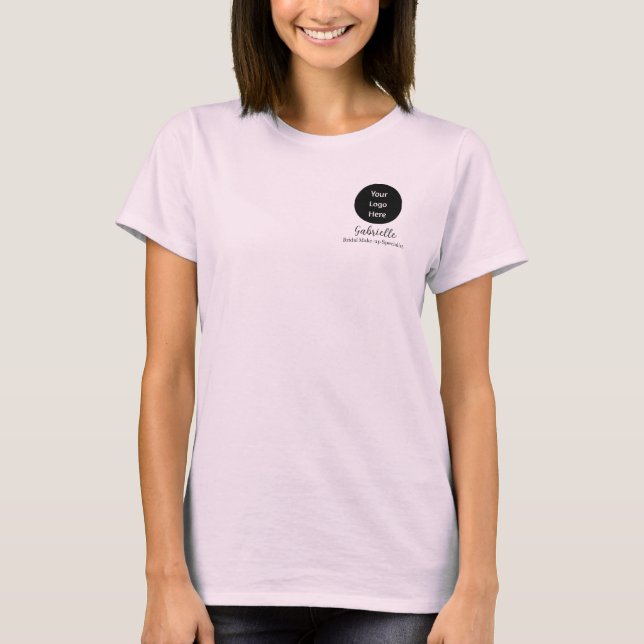 Camiseta Blush Pink Script Logo Makeup Staff  (Anverso)