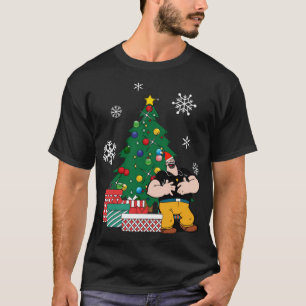 Camiseta Bluto alrededor de la Popeye del árbol de Navidad
