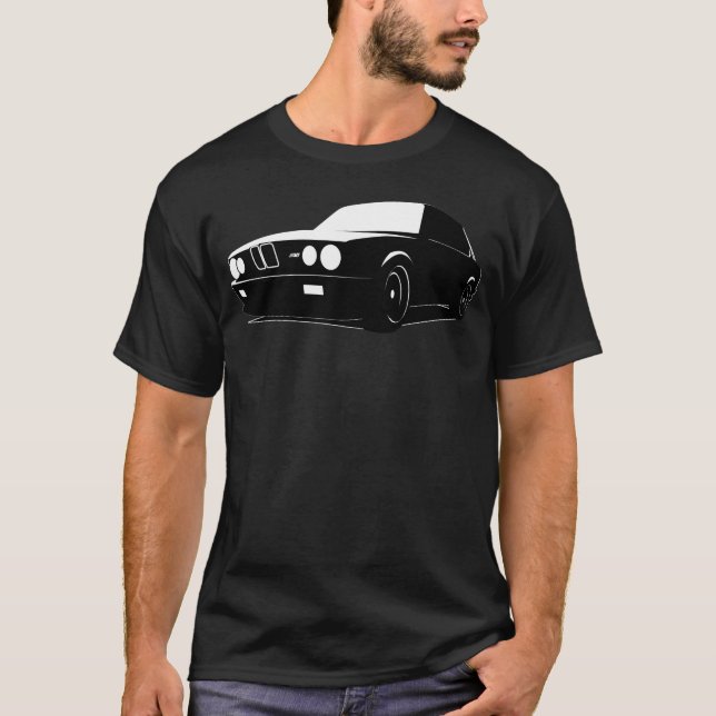 Camiseta BMW E28 M5, negro en negro (Anverso)