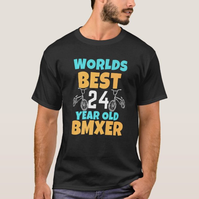 Camiseta Bmx 24 Años Biker Worlds Mejor Bmxer B (Anverso)