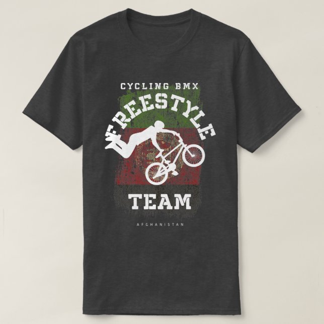 Camiseta BMX Bicicleta estilo libre Bandera de Afganistán C (Diseño del anverso)