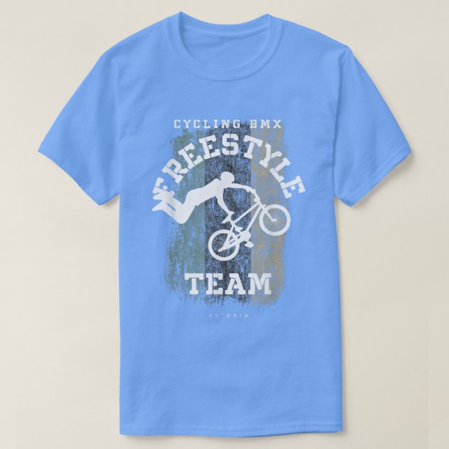 Camiseta BMX Bicicleta estilo libre Estonia Bandera Ciclism (Diseño del anverso)