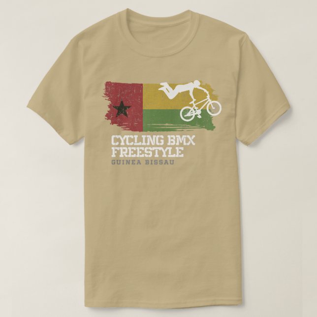 Camiseta BMX Bicicleta estilo libre Guinea Bissau Bandera C (Diseño del anverso)