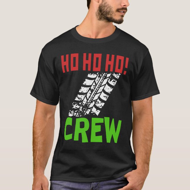Camiseta BMX Bicicleta Mountain Offroad Ho Ho Ho Crew Santa (Anverso)