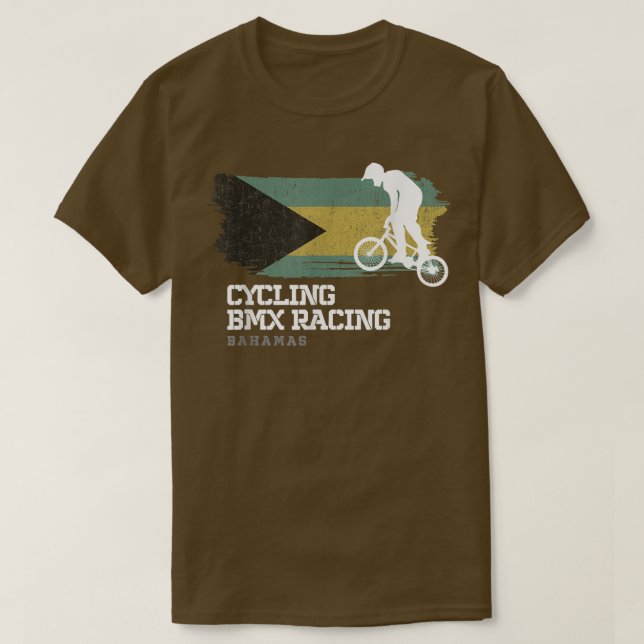 Camiseta BMX Bike Bahamas Flag Biking Cycling Racing BMX 30 (Diseño del anverso)