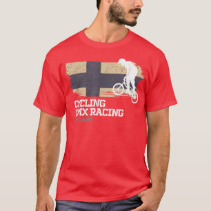 Camiseta BMX Bike Bandera Finlandia Bicicleta Carreras BMX
