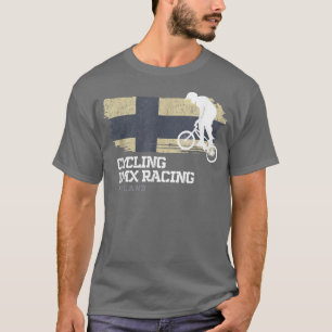Camiseta BMX Bike Bandera Finlandia Carreras de ciclismo BM