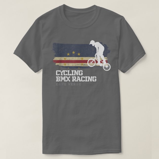 Camiseta BMX Bike Cape Verde Flag Biking Cycling Racing BMX (Diseño del anverso)