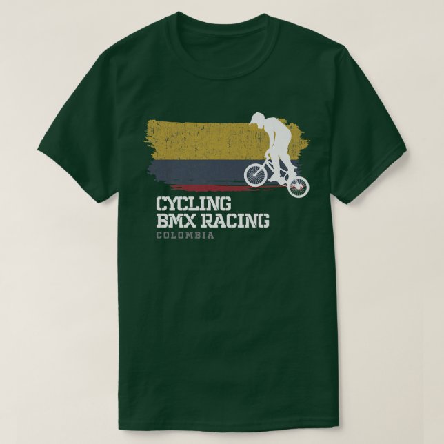 Camiseta BMX Bike Colombia Bandera Ciclismo Carreras BMX (Diseño del anverso)