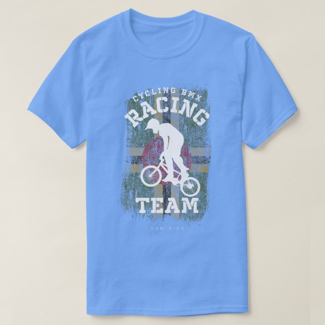 Camiseta BMX Bike Dominica Bandera Ciclismo Carreras BMX (Diseño del anverso)