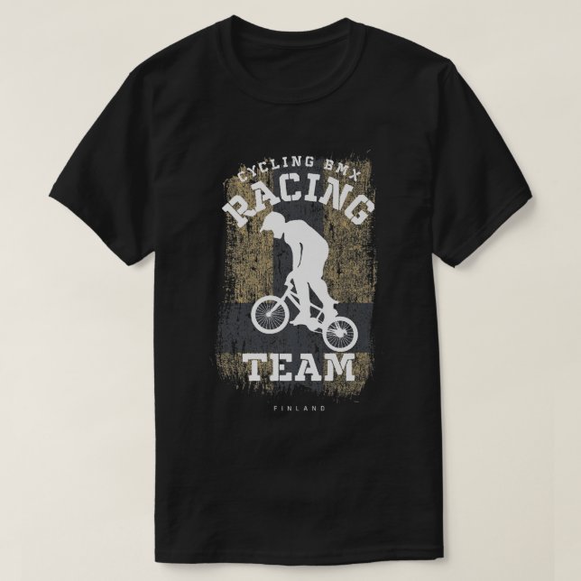 Camiseta BMX Bike Finlandia Bandera Ciclismo Carreras BMX 3 (Diseño del anverso)