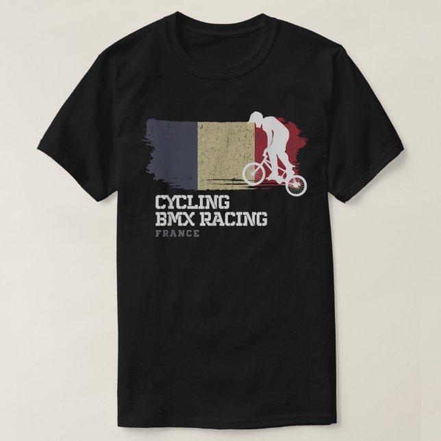 Camiseta BMX Bike France Bandera Ciclismo Carreras BMX (Diseño del anverso)