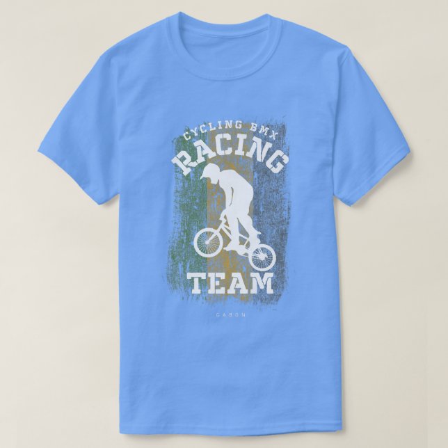 Camiseta BMX Bike Gabon Flag Biking Ciclismo Carreras BMX 3 (Diseño del anverso)