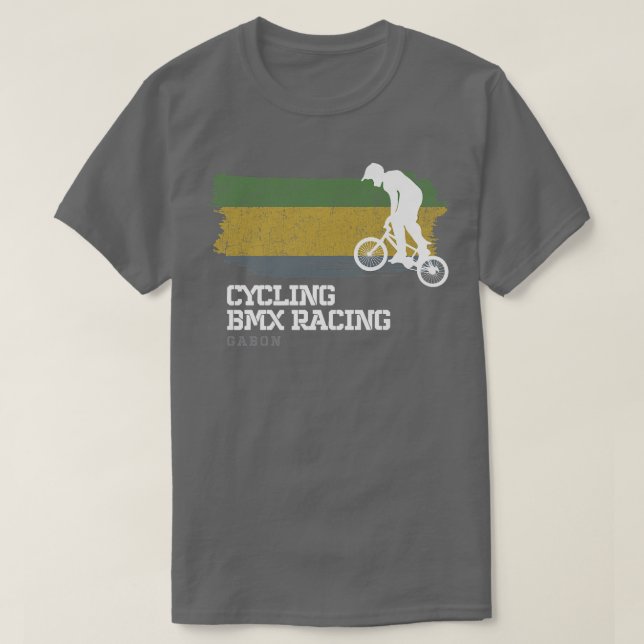 Camiseta BMX Bike Gabon Flag Biking Ciclismo Carreras BMX 3 (Diseño del anverso)