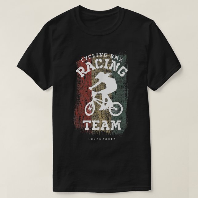 Camiseta BMX Bike Luxembourg Bandera Ciclismo Rac (Diseño del anverso)