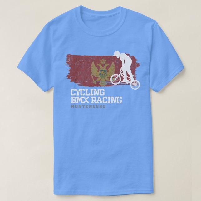 Camiseta BMX Bike Montenegro Flag Biking Cycling Racing BMX (Diseño del anverso)
