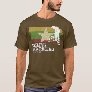 Camiseta BMX Bike Myanmar Flag Ciclismo Carreras BMX