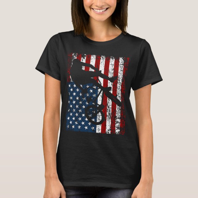 Camiseta BMX Bike Rider BMX Bike  America USA Flag (Anverso)