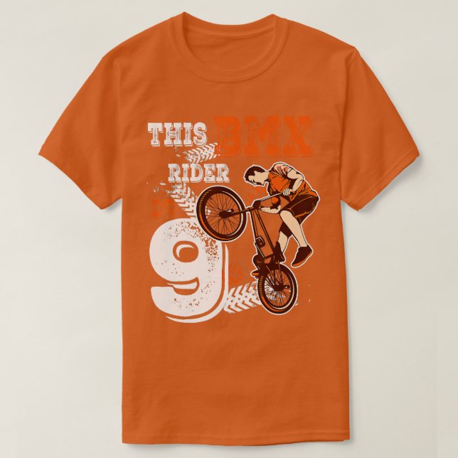 Camiseta BMX Cumpleaños 9Regalo de ciclismo de 9 años Bicic (Diseño del anverso)