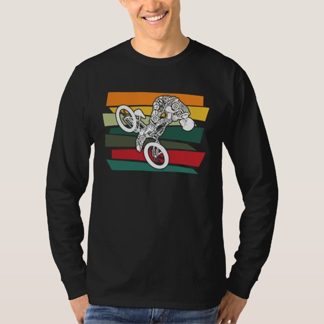 Camiseta BMX Cyborg Bicycle Motocross Retro Stunts BMX Bike (Anverso)
