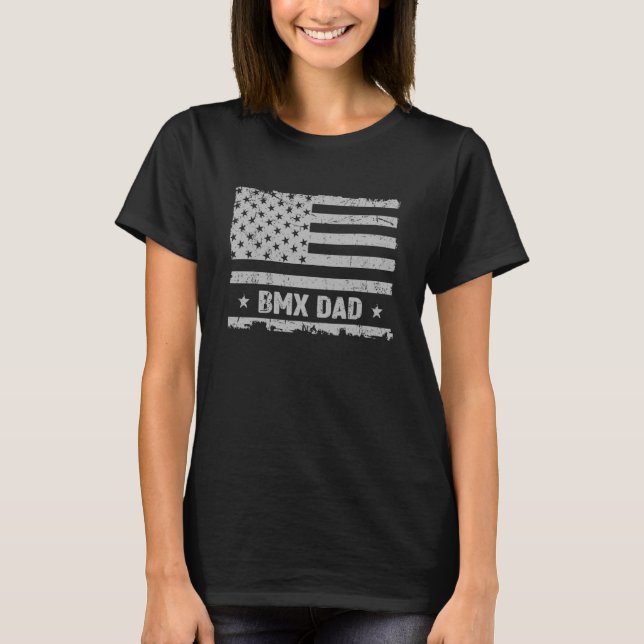 Camiseta Bmx Dad America Us Flag Patriot Vintage (Anverso)