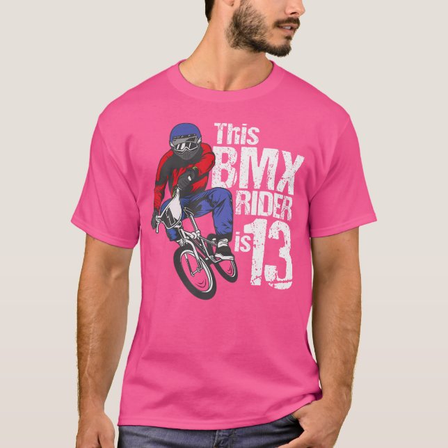 Camiseta Bmx De 13 Años Fiesta De Cumpleaños Niños Carrera  (Anverso)
