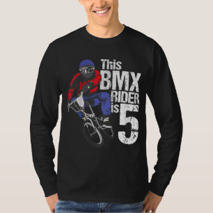 Camiseta BMX de 5 años Fiesta de cumpleaños Boys Bike Dirt 