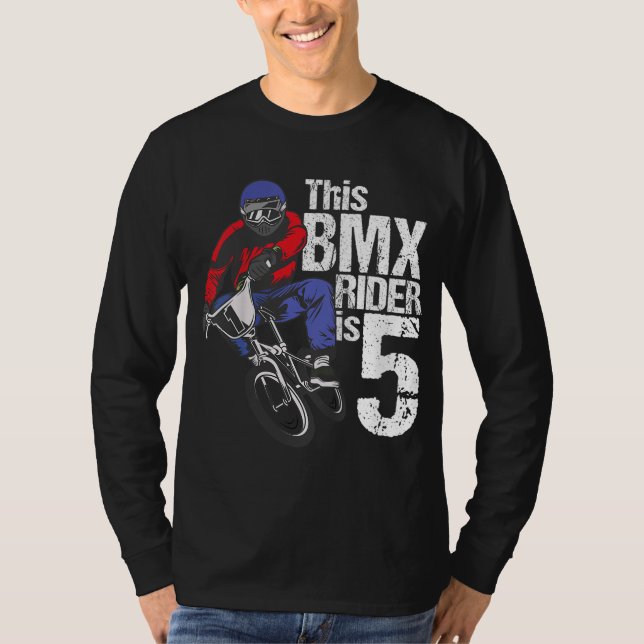 Camiseta BMX de 5 años Fiesta de cumpleaños Boys Bike Dirt  (Anverso)