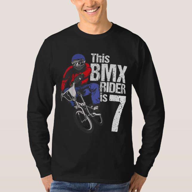 Camiseta BMX De 7 Años De Edad Fiesta De Cumpleaños Niños B (Anverso)
