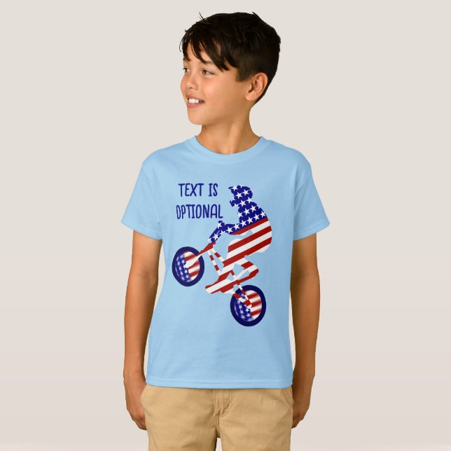 Camiseta BMX de ciclismo patriótico estadounidense (Anverso completo)