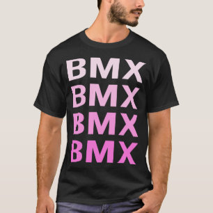 Camiseta BMX de texto rosa