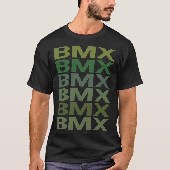 Camiseta BMX de texto verde (Anverso)