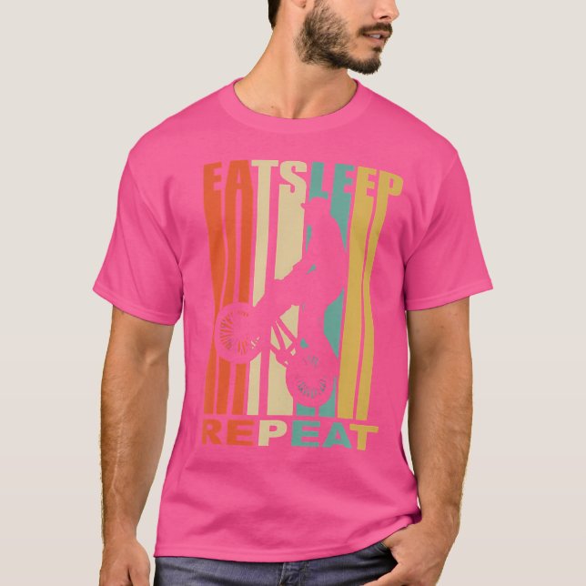 Camiseta Bmx Eat Sleep Bmx Wheelie Repetir Bmx (Anverso)