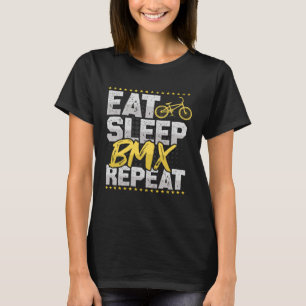 Camiseta BMX Eat Sleep Repeat Freestyle Bicycle Tricks Hobb