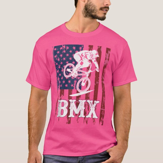 Camiseta Bmx Estados Unidos Bandera Deportiva Ventilador Bi (Anverso)