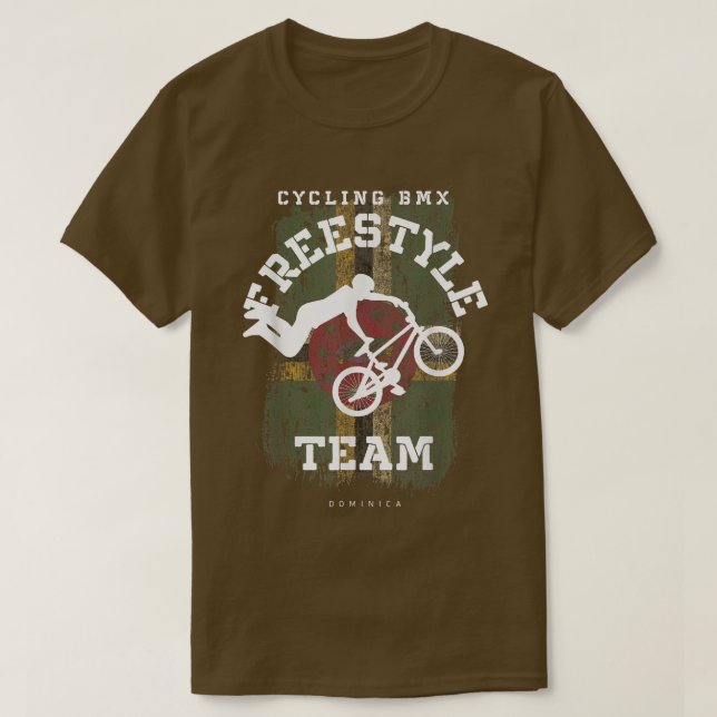 Camiseta BMX estilo libre Bicicleta Dominica Bandera Ciclis (Diseño del anverso)