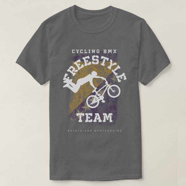 Camiseta BMX Freestyle Bike Bosnia & Herzegovina Flag Cycli (Diseño del anverso)