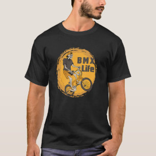 Camiseta BMX Life Skeleton Bicicleta Bicicleta BMX Stunt Di