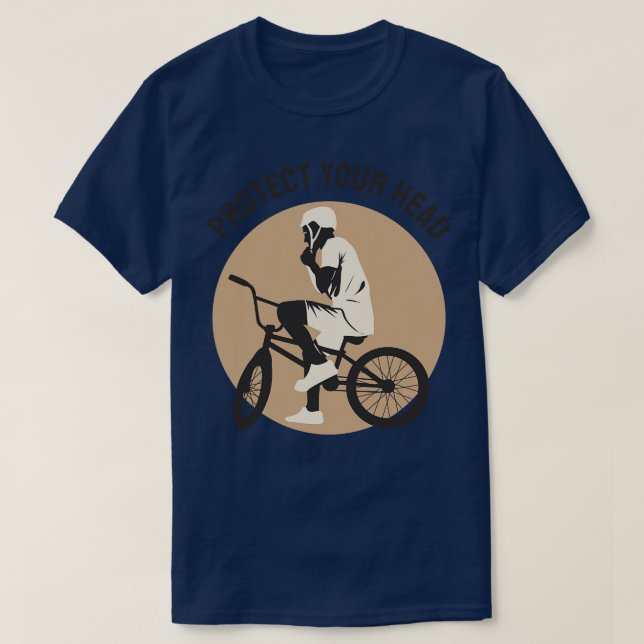 Camiseta Bmx Proteja Su Cabeza (Diseño del anverso)