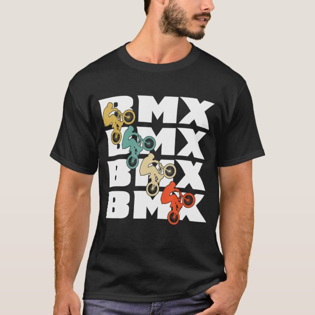 Camiseta BMX Retro Bicicleta Stunts BMX Bike Motocross (Anverso)