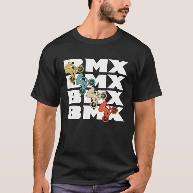 Camiseta BMX Retro Bicycle Stunts BMX Bike Motocross (Anverso)