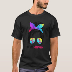 Camiseta BMX Stepmom Messy Bun Hair Glasses BMX Mom Life