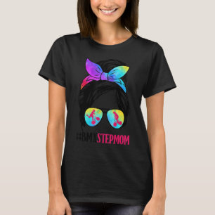 Camiseta BMX Stepmom Messy Bun Hair Glasses BMX Mom Life