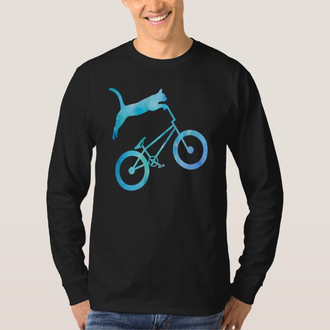 Camiseta Bmx Stunt Cat Montaña Bike Dirt Bike Funny Cat (Anverso)