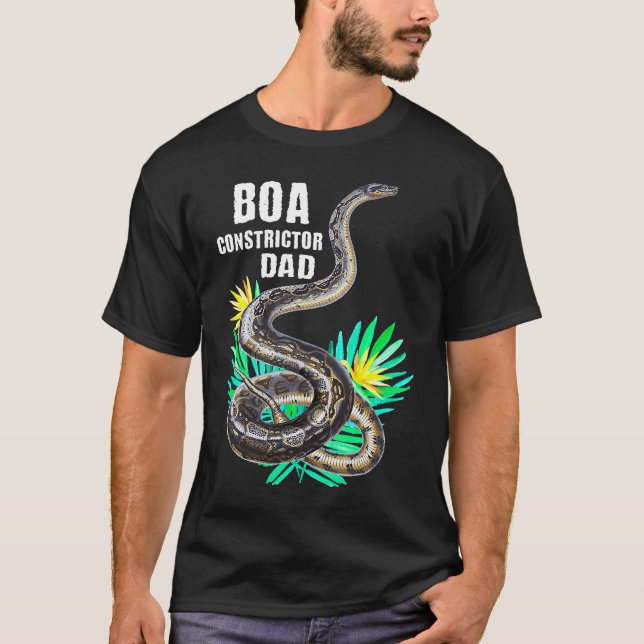 Camiseta Boa Constrictor Papá Hojas Tropicales Serpiente (Anverso)