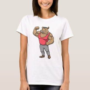 Camiseta Boar Bodybuilder Músculos de Construcción de Cuerp