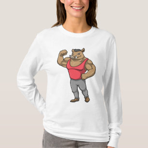 Camiseta Boar Bodybuilder Músculos de Construcción de Cuerp