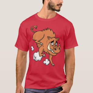 Camiseta Boar Cartoon Running Pig Premium 