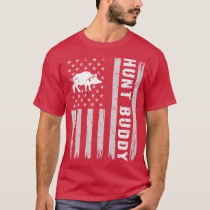 Camiseta Boar Hunt Buddy Estados Unidos Bandera Caza de Hog